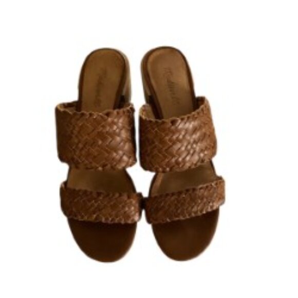 Madewell Kiera Brown Leather Woven Sandals 8.5 - Picture 2 of 7